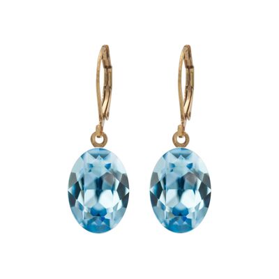 Earrings Lina gold-plated with premium crystal from Soul Collection in aquamarine