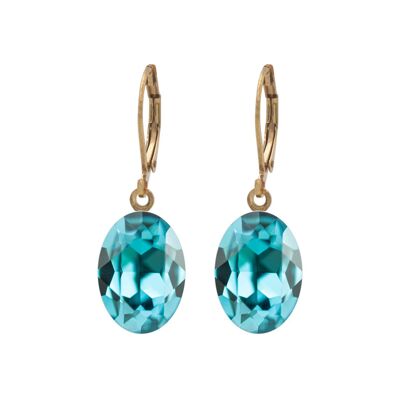 Boucles d'oreilles Lina plaqué or avec Premium Crystal de Soul Collection en Light Turquoise