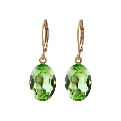 Earrings Lina gold-plated with premium crystal from Soul Collection in peridot