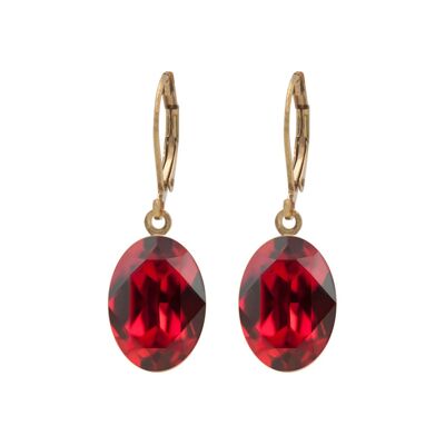 Earrings Lina gold-plated with Premium Crystal from Soul Collection in Scarlet