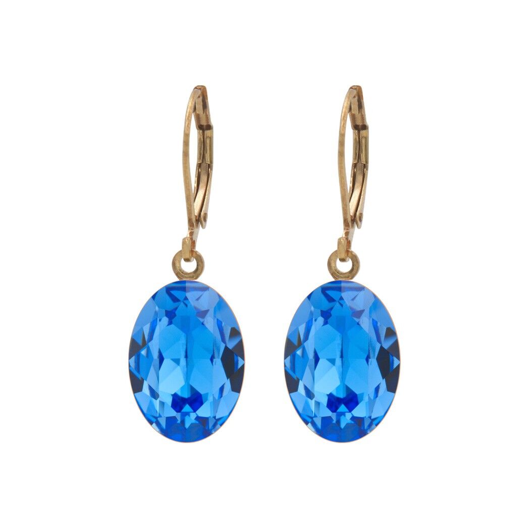 Orecchini Lina placcati oro con Premium Crystal della Collezione Soul in zaffiro