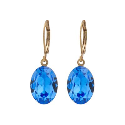 Earrings Lina gold-plated with Premium Crystal from Soul Collection in sapphire