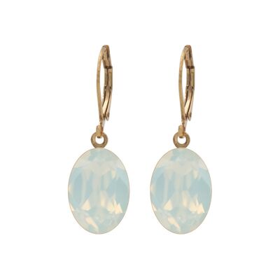 Earrings Lina gold-plated with Premium Crystal from Soul Collection in White Opal
