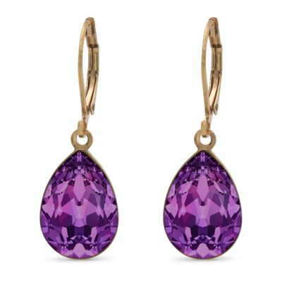 Earrings Trophelia gold-plated with Premium Crystal from Soul Collection in amethyst