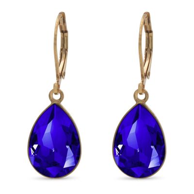 Earrings Trophelia gold-plated with Premium Crystal from Soul Collection in Majestic Blue