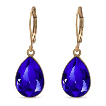 Boucles d'oreilles Trophelia plaqué or avec cristal Premium de Soul Collection en bleu majestueux