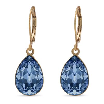 Drop Earrings Trophelia Gold Plated with Premium Crystal from Soul Collection in Montana