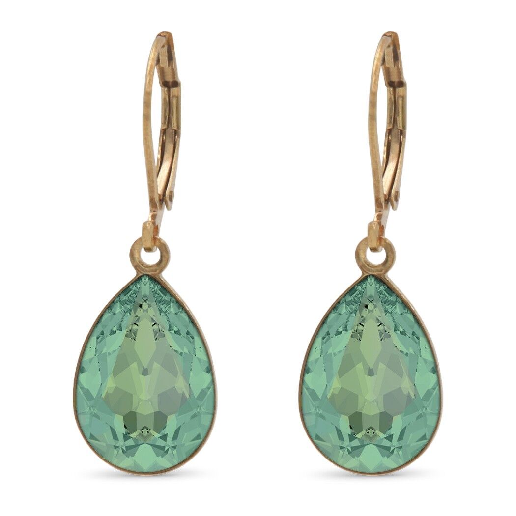 Pendientes Trophelia bañados en oro con Premium Crystal de Soul Collection en Pacific Opal