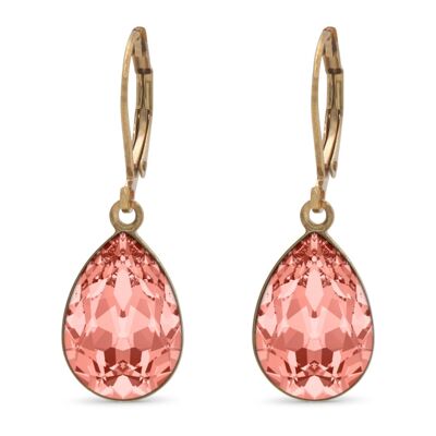 Boucles d'oreilles Trophelia plaqué or avec cristal Premium de Soul Collection en Rose Peach