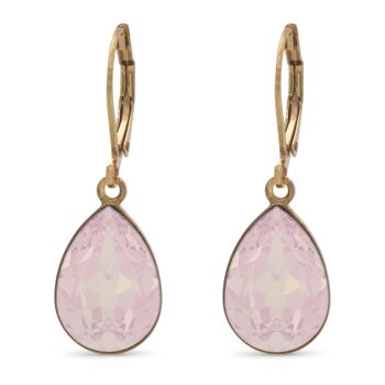 Boucles d'oreilles Trophelia plaqué or avec cristal Premium de Soul Collection en Rose Water Opal