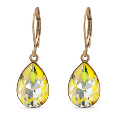 Boucles d'oreilles Trophelia plaqué or avec Premium Crystal de Soul Collection en Sunshine Delite