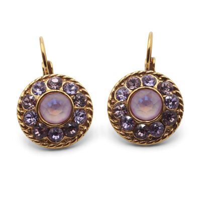 Pendientes Natalie bañados en oro con Cristal Premium de Soul Collection en Lavanda Delite