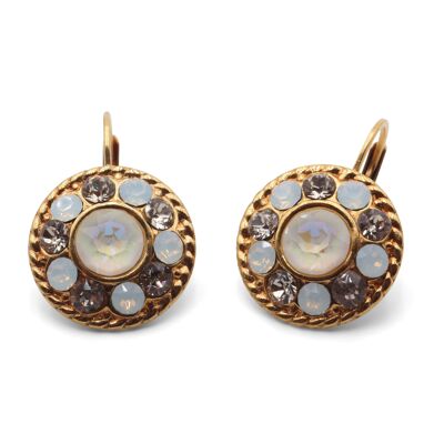 Pendientes Natalie bañados en oro con Premium Crystal de Soul Collection en Light Grey Delite