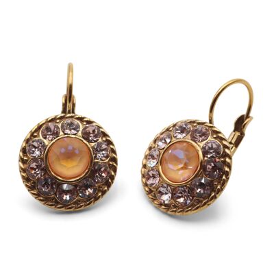 Boucles d'oreilles Natalie plaqué or avec Premium Crystal de Soul Collection en Peach Delite