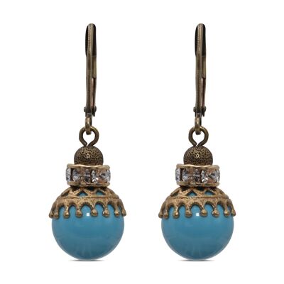 Boucles d'oreilles Perle Pénélope avec Cristal Premium de Soul Collection en Turquoise