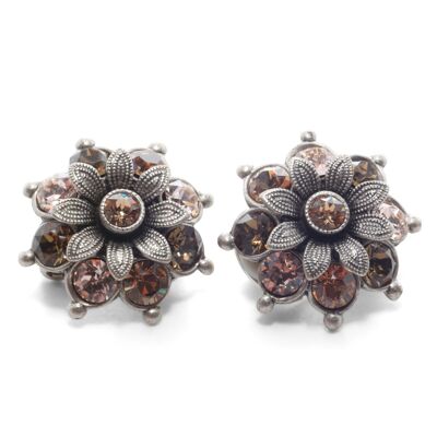 Ear clip Blossom Flavia with premium crystal from Soul Collection in brown mix