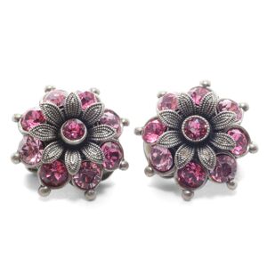 Clip d'oreille Blossom Flavia avec Premium Crystal de Soul Collection en Rose Mix