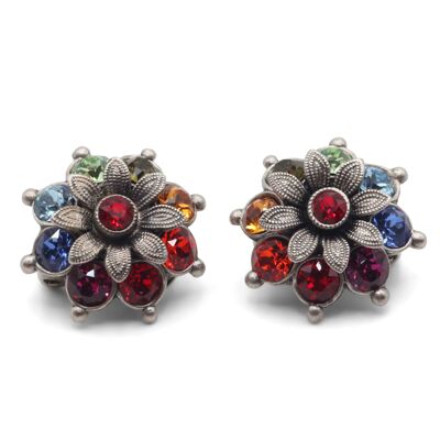 Ear clip flower Flavia with premium crystal from Soul Collection in multi