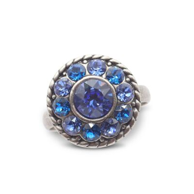 Anillo Natalie con Cristal Premium de Soul Collection en Azul Capri - Zafiro