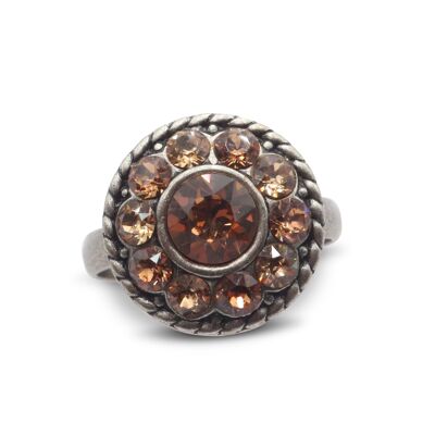 Ring Natalie with Premium Crystal from Soul Collection in Light Smoked Topaz - Light Colorado Topaz