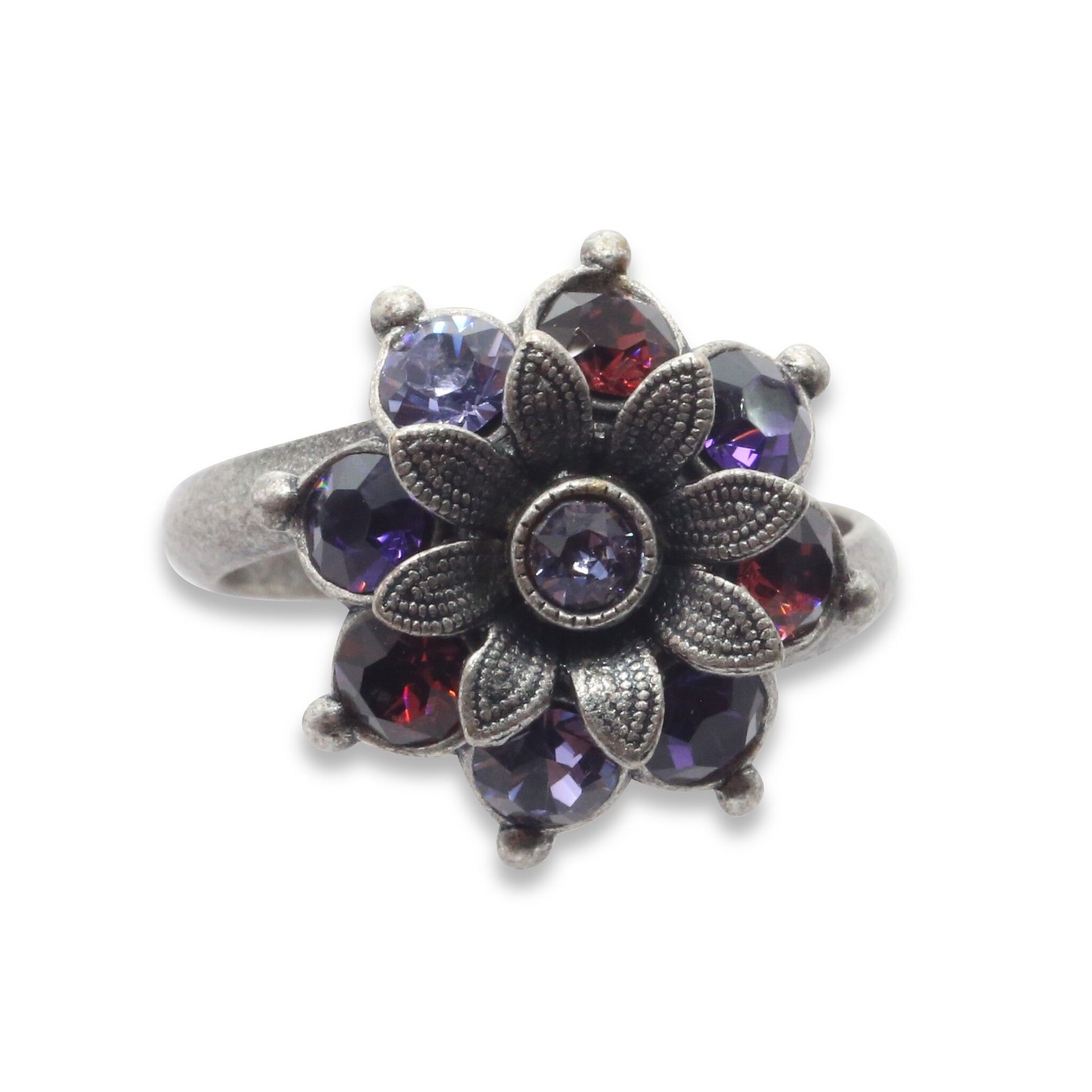 Anello Blossom Flavia con Cristallo Premium della Collezione Soul in misto viola