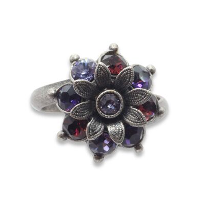 Ring Blossom Flavia with Premium Crystal from Soul Collection in purple mix
