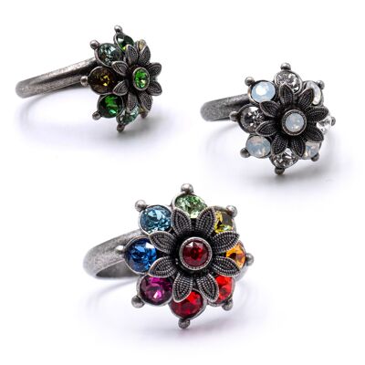 Ring Blossom Flavia with Premium Crystal from Soul Collection in Multi