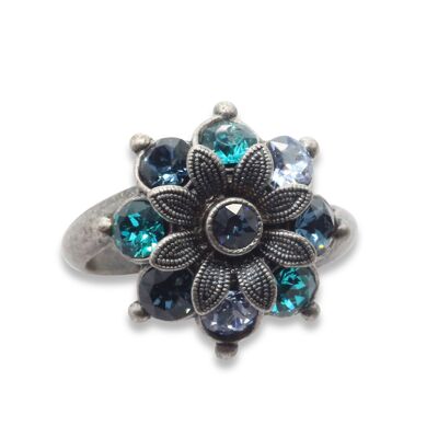 Ring Bloom Flavia with Premium Crystal from Soul Collection in Montana Mix