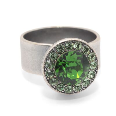 Anello Samira con Cristallo Premium della Collezione Soul in Peridot - Verde Muschio Scuro