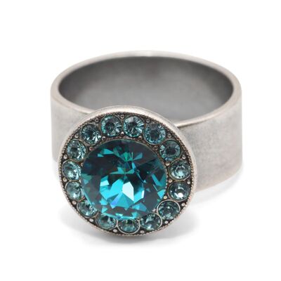 Ring Samira with Premium Crystal from Soul Collection in Light Turquoise - Blue Zircon