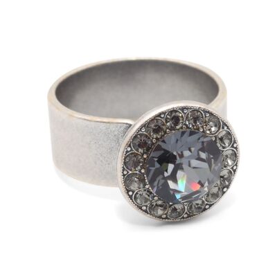Ring Samira with Premium Crystal from Soul Collection in Black Diamond - Silvernight