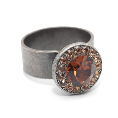 Ring Samira with Premium Crystal from Soul Collection in Light Colorado Topaz - Smoked Topaz