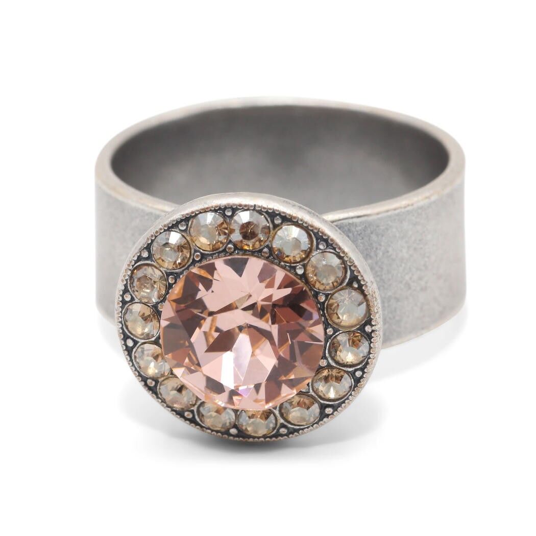 Anello Samira con Cristallo Premium della Collezione Soul in Golden Shadow - Light Peach