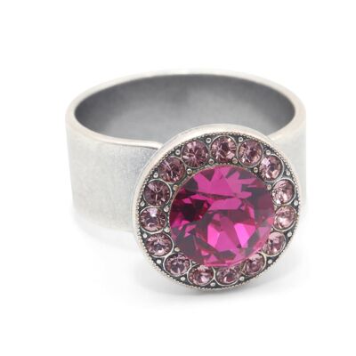 Anello Samira con Cristallo Premium della Collezione Soul in rosa antico - fucsia