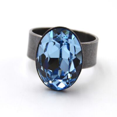 Ring Glamor with premium crystal from Soul Collection in aquamarine
