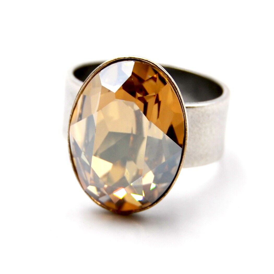 Anello Glamour con Cristallo Premium della Collezione Soul in Crystal Golden Shadow