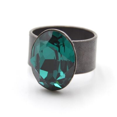 Ring Glamor with Premium Crystal from Soul Collection in Emerald