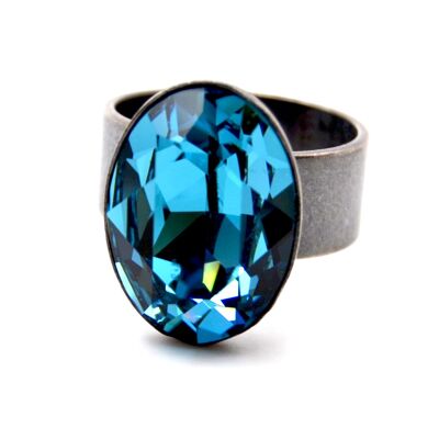 Ring Glamor with Premium Crystal from Soul Collection in Indicolite