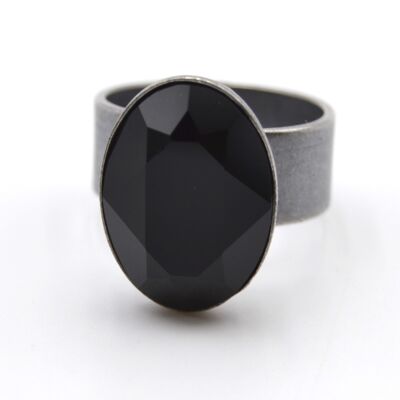 Ring Glamor with Premium Crystal from Soul Collection in Jet