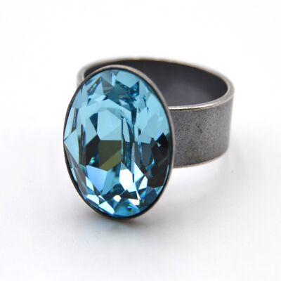 Ring Glamor with Premium Crystal from Soul Collection in Light Turquoise