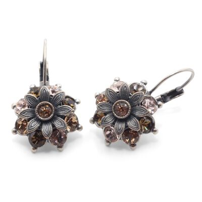 Earrings Blossom Flavia with premium crystal from Soul Collection in brown mix