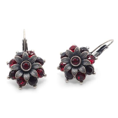 Earrings Blossom Flavia with Premium Crystal from Soul Collection in red mix