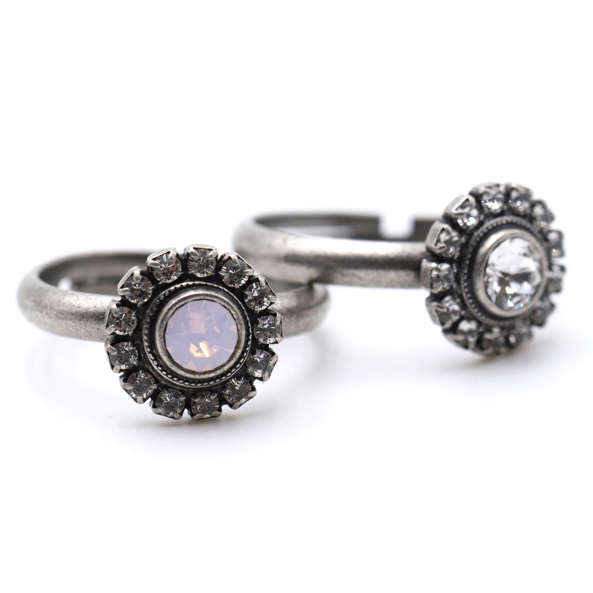 Anello Cecilia con Cristallo Premium della Collezione Soul in Opale Acqua di Rose