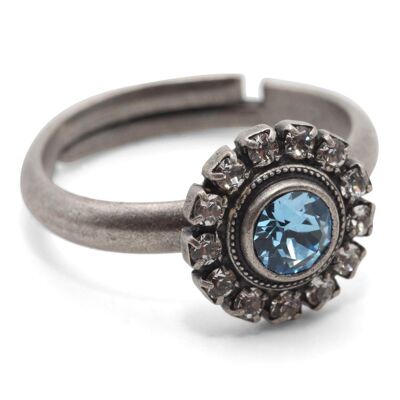 Ring Cecilia with premium crystal from Soul Collection in aquamarine