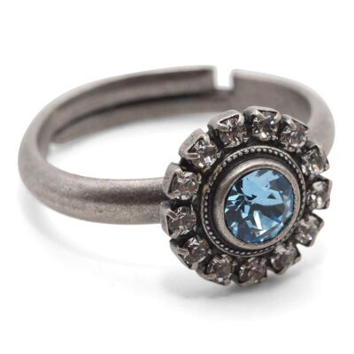 Anillo Cecilia con cristal premium de Soul Collection en aguamarina