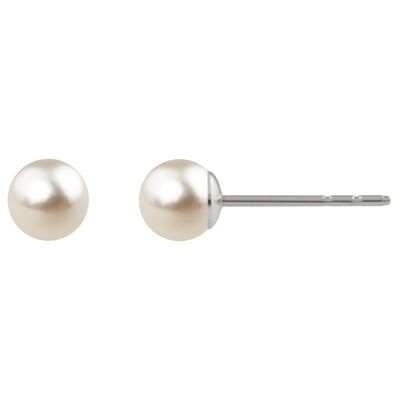 Pearl Stud Earrings Luna with Premium Crystal from Soul Collection in Cream
