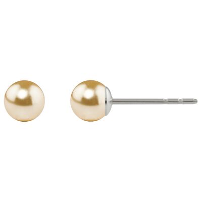 Pearl ear studs Luna with Premium Crystal from Soul Collection in gold