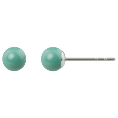 Pearl Stud Earrings Luna with Premium Crystal from Soul Collection in Jade
