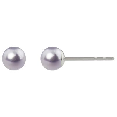 Pearl Stud Earrings Luna with Premium Crystal from Soul Collection in Lavender