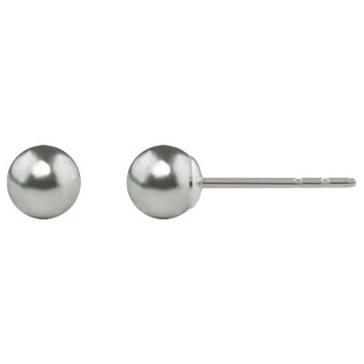 Pendientes de botón Perla Luna con Cristal Premium de Soul Collection en Gris Claro